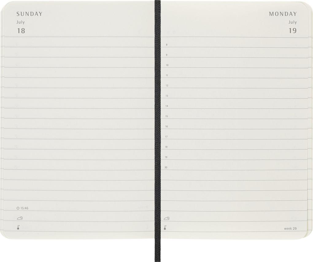 Weitere Ansicht: Moleskine 12 Monate Tagesnotizkalender 2027, P/A6, 1 Tag = 1 Seite, Weicher Einband, Schwarz