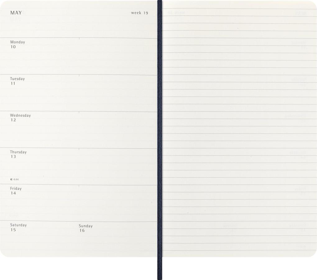 Weitere Ansicht: Moleskine 12 Monate Wochen Notizkalender 2027, Large/A5, 1 Wo = 1 Seite, rechts linierte Seite, Weicher Einband, Saphir