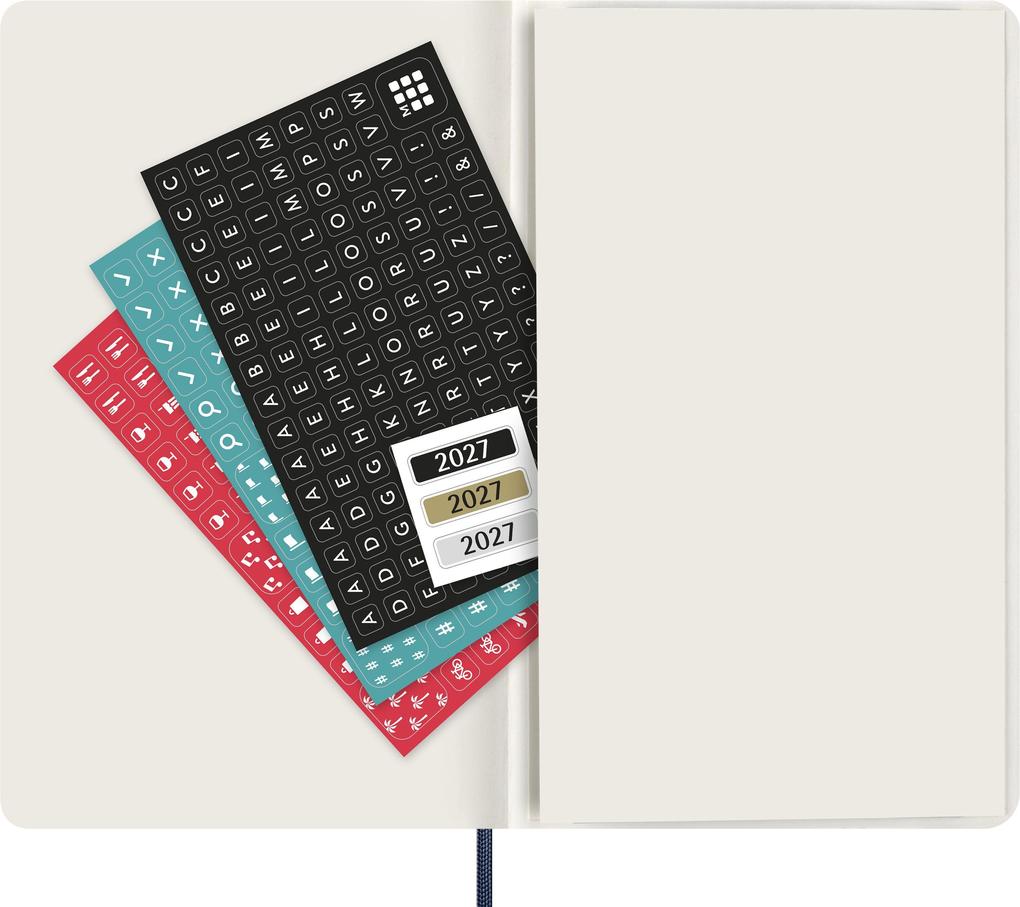 Weitere Ansicht: Moleskine 12 Monate Wochen Notizkalender 2027, Large/A5, 1 Wo = 1 Seite, rechts linierte Seite, Weicher Einband, Saphir