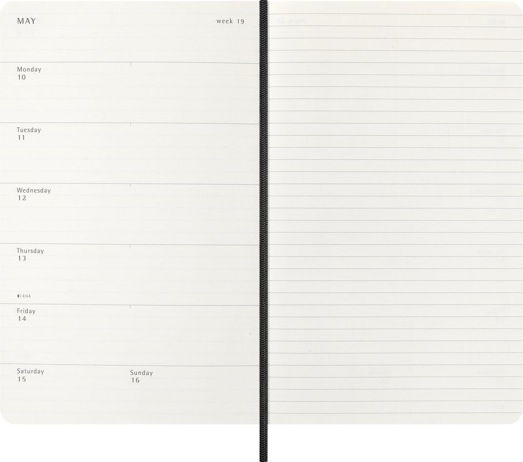 Weitere Ansicht: Moleskine 12 Monate Wochen Notizkalender 2027, Large/A5, 1 Wo = 1 Seite, rechts linierte Seite, Weicher Einband, Schwarz