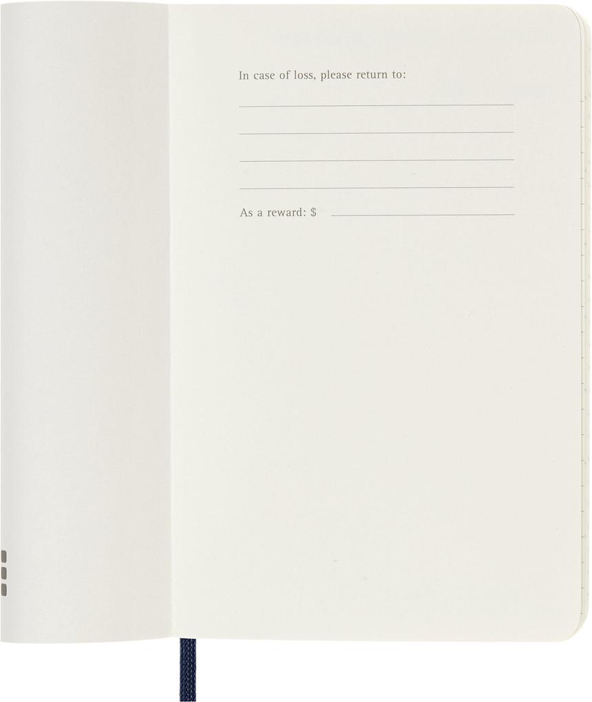 Weitere Ansicht: Moleskine 12 Monate Wochen Notizkalender 2027, Pocket/A6, 1 Wo = 1 Seite, rechts linierte Seite, Weicher Einband, Saphir
