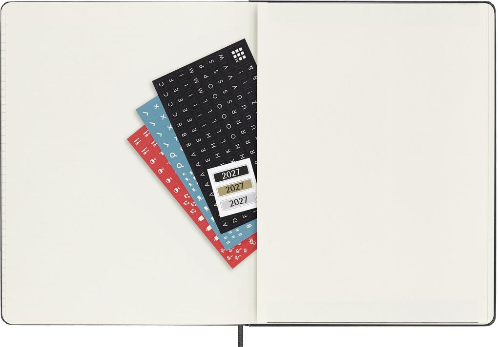 Weitere Ansicht: Moleskine 12 Monate Pro Wochen Notizkalender 2027, Pro XL, 1 Wo = 2 Seiten, vertikal, Spalten für Notizen, fester Einband, Schwarz<BR>