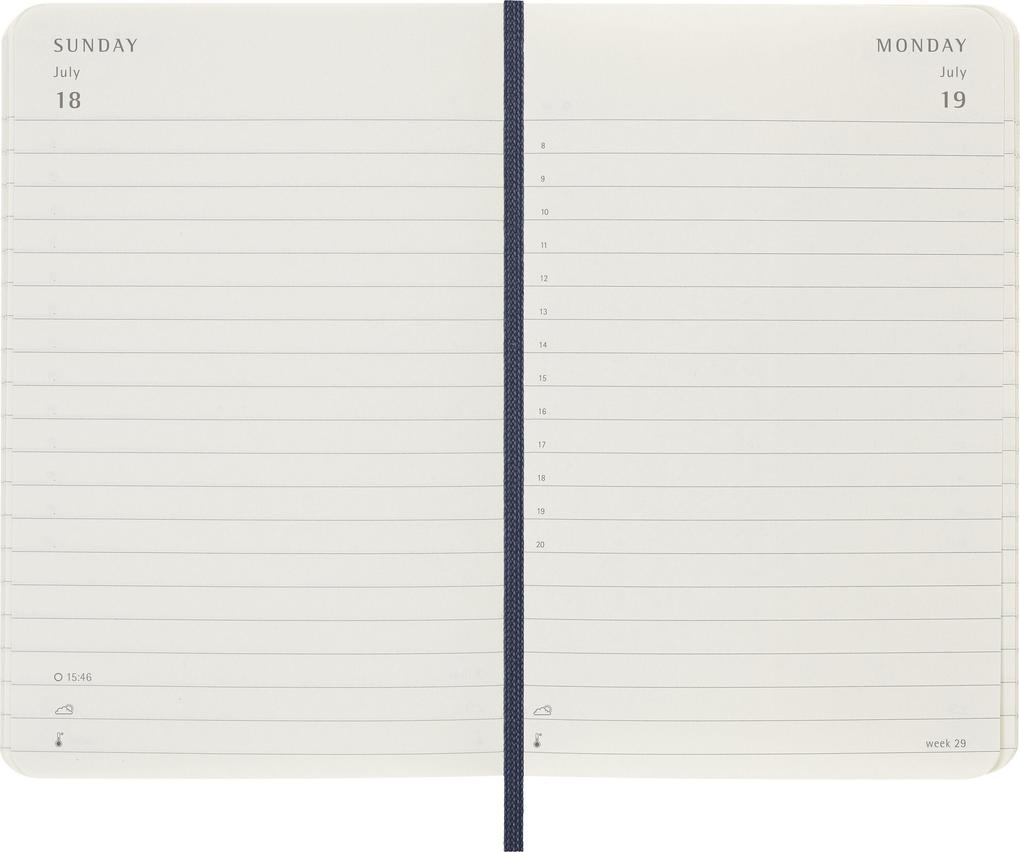 Weitere Ansicht: Moleskine 12 Monate Tageskalender 2027, Pocket/A6, 1 Tag = 1 Seite, Weicher Einband, Saphir