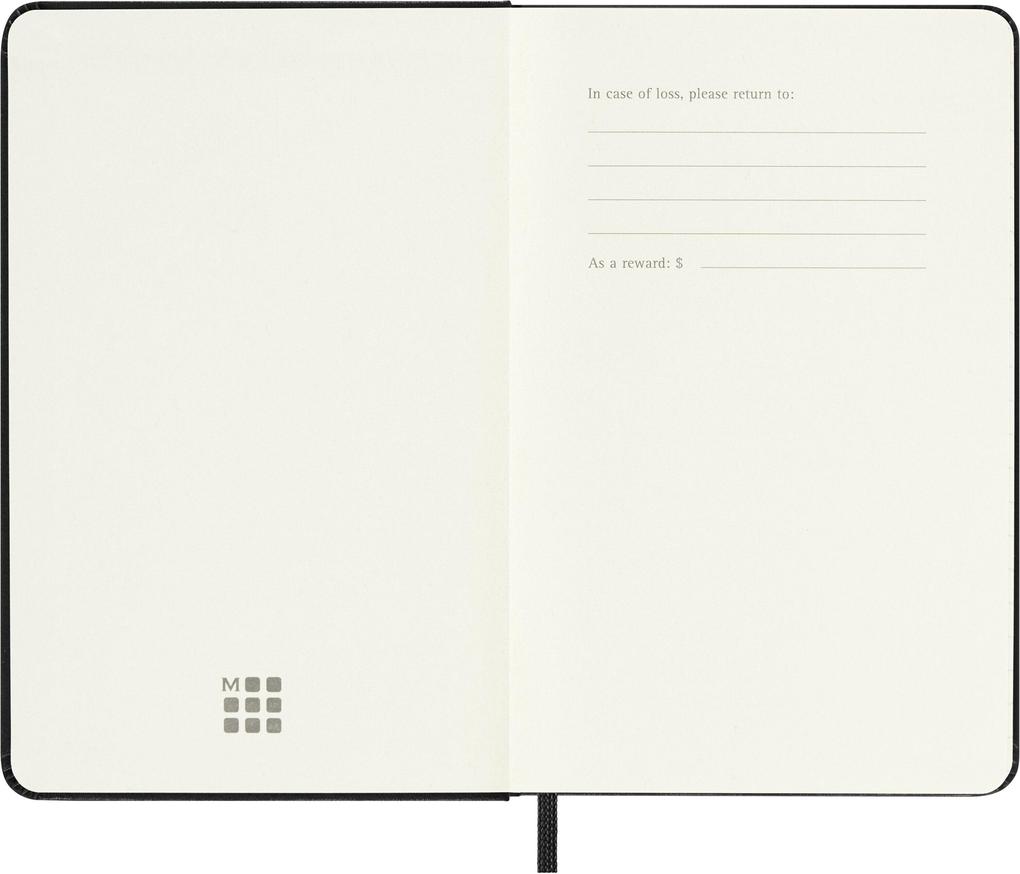 Weitere Ansicht: Moleskine 12 Monate Wochen Notizkaledner 2027, Pocket/A6, 1 Wo = 1 Seite, rechts linierte Seite, fester Einband, Schwarz