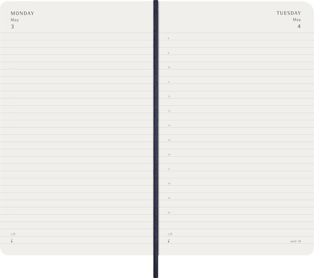 Weitere Ansicht: Moleskine 12 Monate Tageskalender 2027, Large/A5, 1 Tag = 1 Seite, Weicher Einband, Saphir