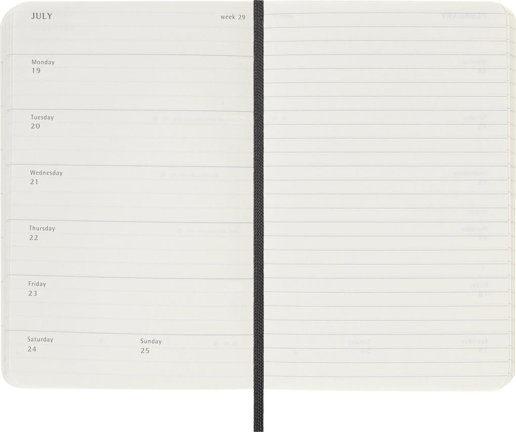 Weitere Ansicht: Moleskine 12 Monate Wochen Notizkalender 2027, Pocket/A6, 1 Wo = 1 Seite, rechts linierte Seite, Weicher Einband, Schwarz