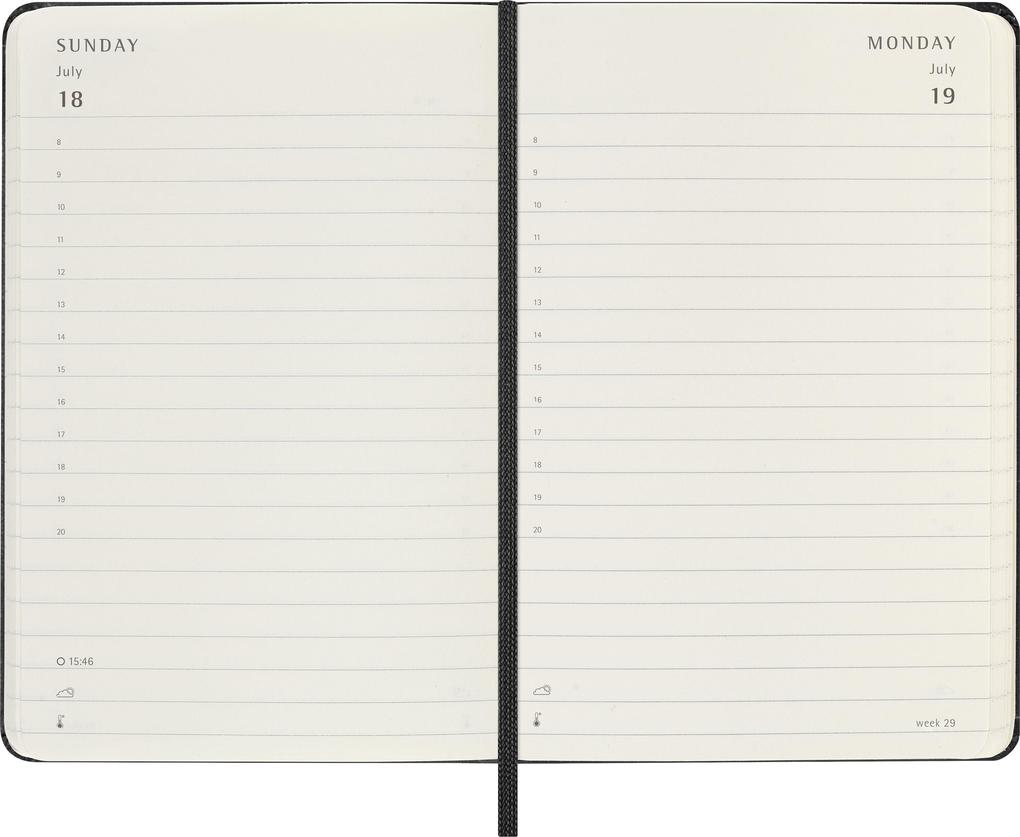 Weitere Ansicht: Moleskine 12 Monate Tageskalender 2027, Pocket/A6, 1 Tag = 1 Seite, fester Einband, Schwarz