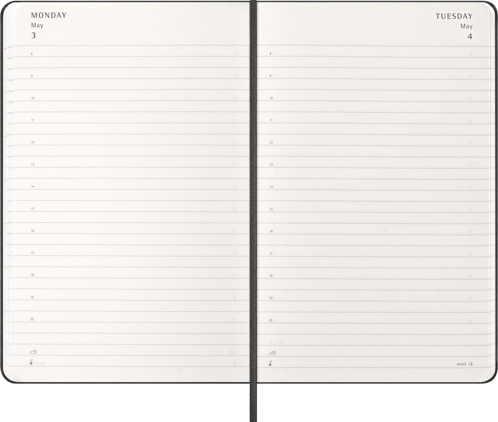 Weitere Ansicht: Moleskine 12 Monate Tageskalender 2027, Large/A5, 1 Tag = 1 Seite, fester Einband, Schwarz