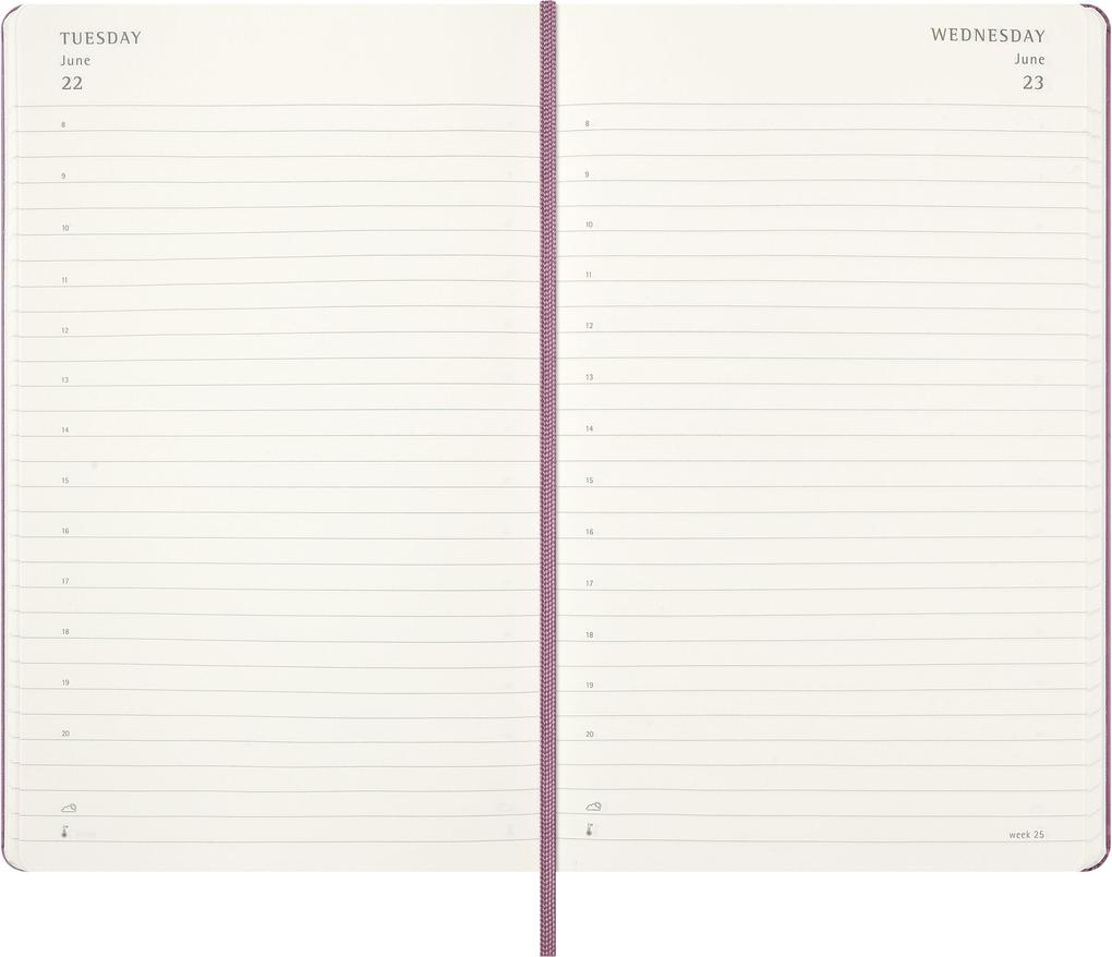 Weitere Ansicht: Moleskine 12 Monate Tageskalender 2027, Large/A5, 1 Tag = 1 Seite, fester Einband, Majestätisches Pink
