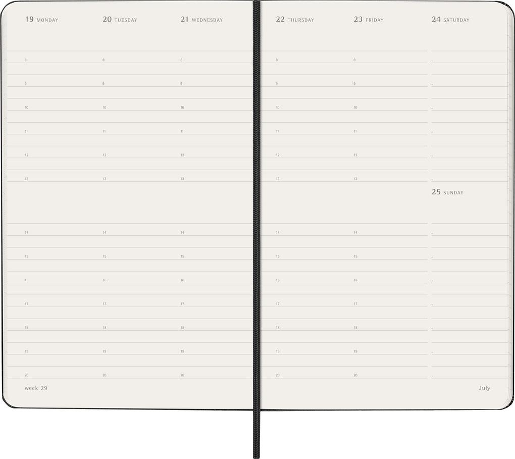 Weitere Ansicht: Moleskine 12 Monate Wochenkalender 2027, Large/A5, 1 Wo = 2 Seiten, vertikal, fester Einband, Schwarz