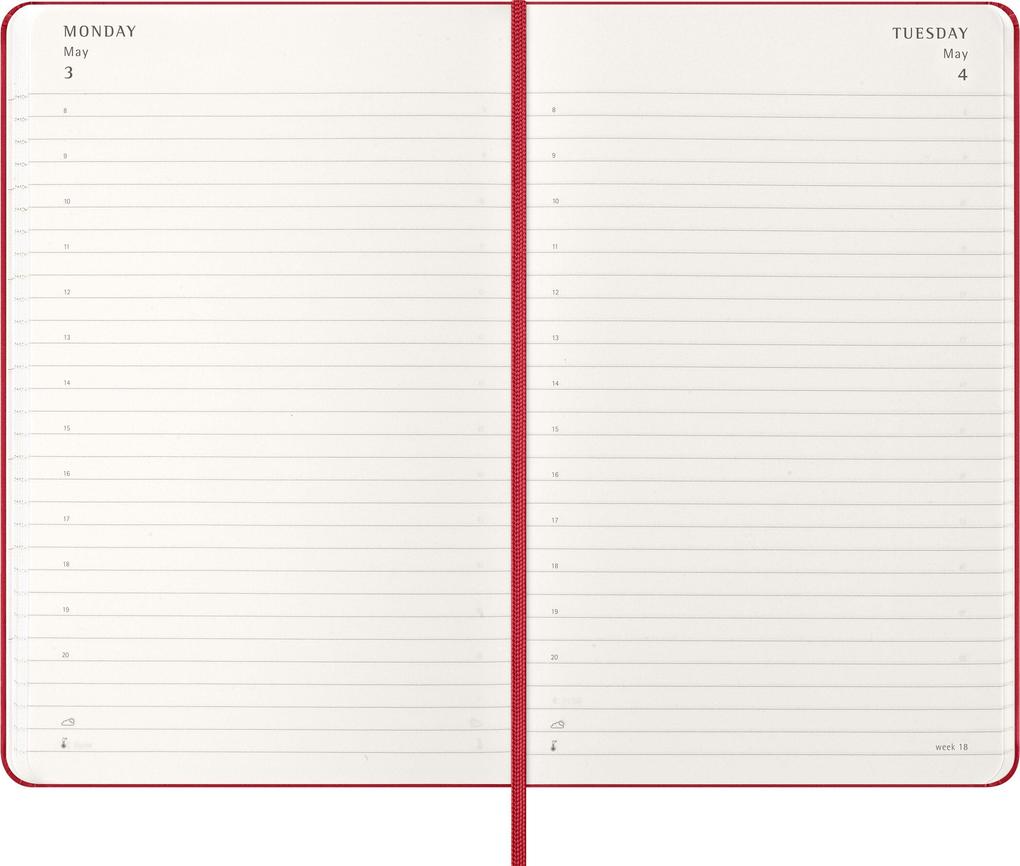 Weitere Ansicht: Moleskine 12 Monate Tageskalender 2027, Large/A5, 1 Tag = 1 Seite, Fester Einband, Scharlachrot