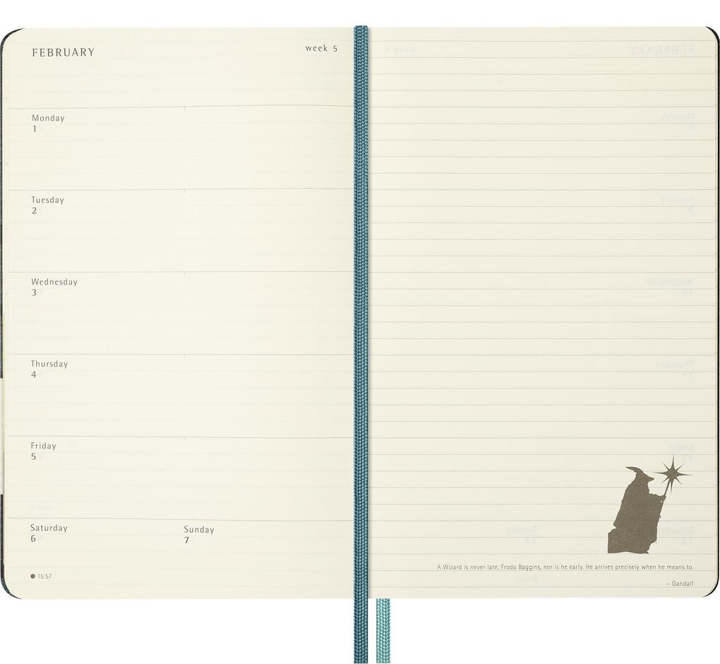 Weitere Ansicht: Moleskine 12 Monate Der Herr der Ringe Wochen-Notizkalender 2027, L/A5, 1 Wo = 1 Seite, fester Einband