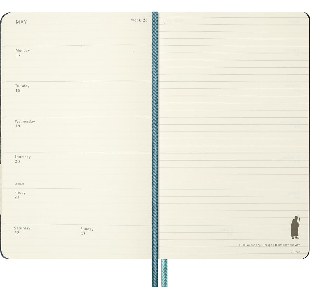 Weitere Ansicht: Moleskine 12 Monate Der Herr der Ringe Wochen-Notizkalender 2027, L/A5, 1 Wo = 1 Seite, fester Einband
