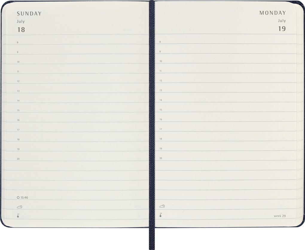Weitere Ansicht: Moleskine 12 Monate Tageskalender 2027, Pocket/A6, 1 Tag = 1 Seite, Fester Einband, Saphir