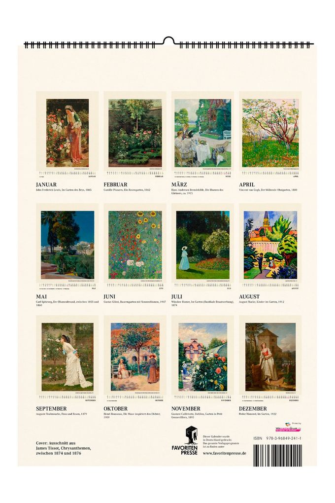 Weitere Ansicht: Gärten in der Kunst. Wandkalender 2027