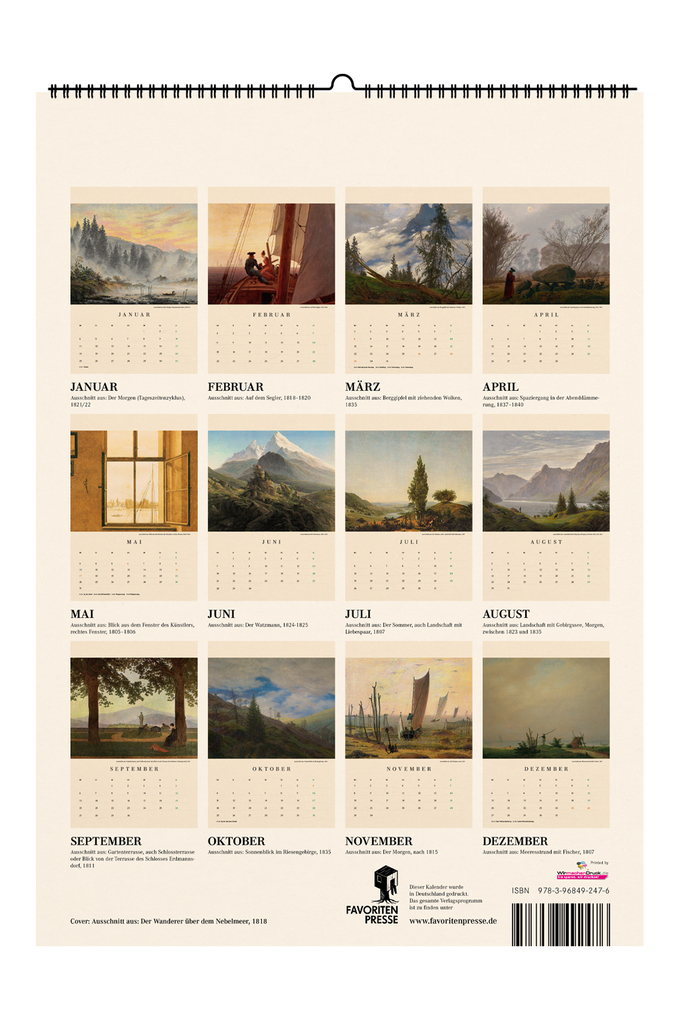 Weitere Ansicht: Caspar David Friedrich. Wandkalender 2027