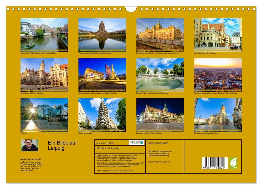 Weitere Ansicht: Ein Blick auf Leipzig (Wandkalender 2027 DIN A3 quer), CALVENDO Monatskalender | Markus W. Lambrecht, Calvendo