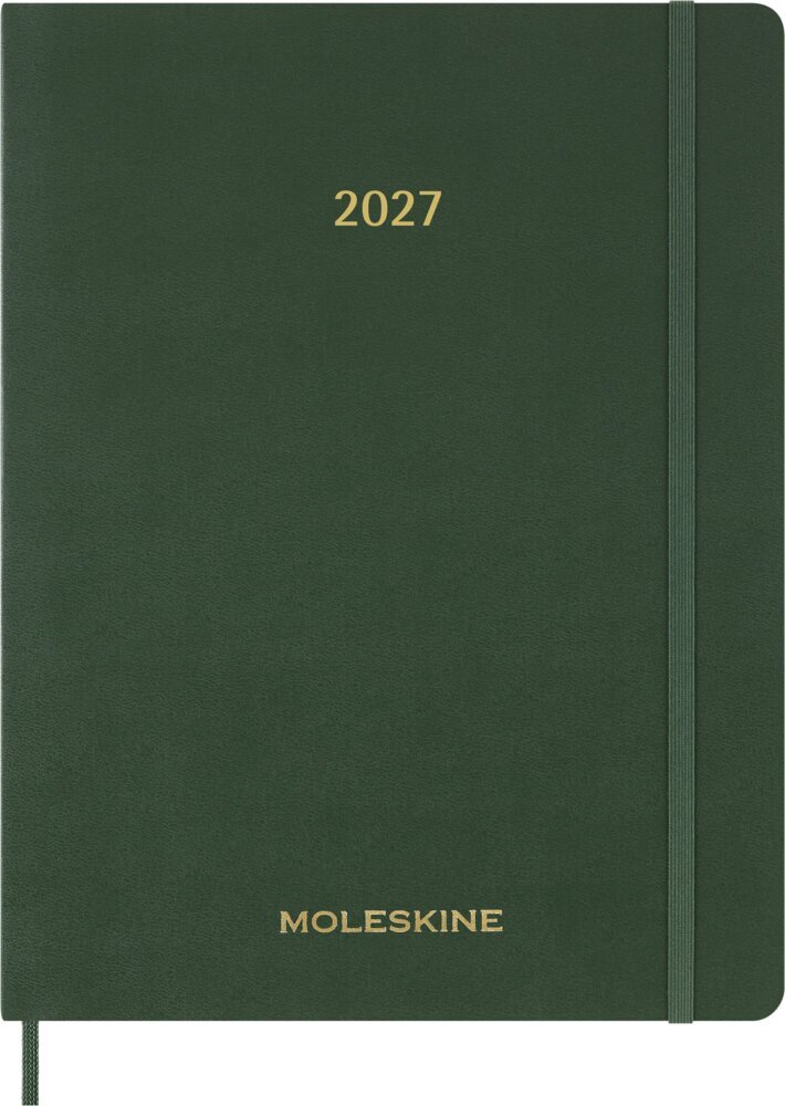 Weitere Ansicht: Moleskine 15 Monate Essential WochenKalender 2026/2027, 1 Wo = 2 Seiten, vertikal, XXL, weicher Einband, Myrtengrün