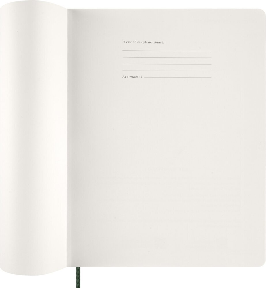 Weitere Ansicht: Moleskine 15 Monate Essential WochenKalender 2026/2027, 1 Wo = 2 Seiten, vertikal, XXL, weicher Einband, Myrtengrün