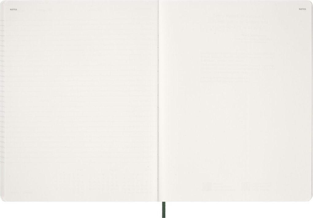 Weitere Ansicht: Moleskine 15 Monate Essential WochenKalender 2026/2027, 1 Wo = 2 Seiten, vertikal, XXL, weicher Einband, Myrtengrün