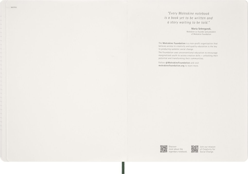 Weitere Ansicht: Moleskine 15 Monate Essential WochenKalender 2026/2027, 1 Wo = 2 Seiten, vertikal, XXL, weicher Einband, Myrtengrün
