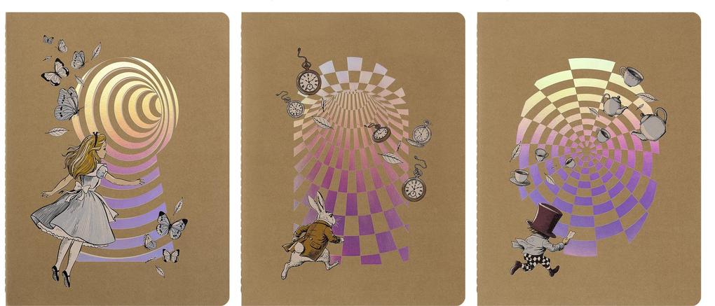 Weitere Ansicht: Moleskine Alice im Wunderland Cahier XL (3er-Set), liniert, weicher Einband