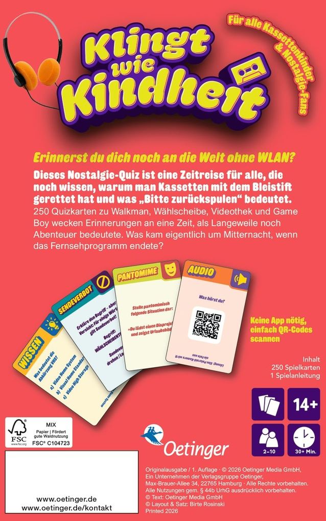 Weitere Ansicht: Klingt wie Kindheit. Früher war mehr Bandsalat | Oetinger Media, Oetinger Media GmbH