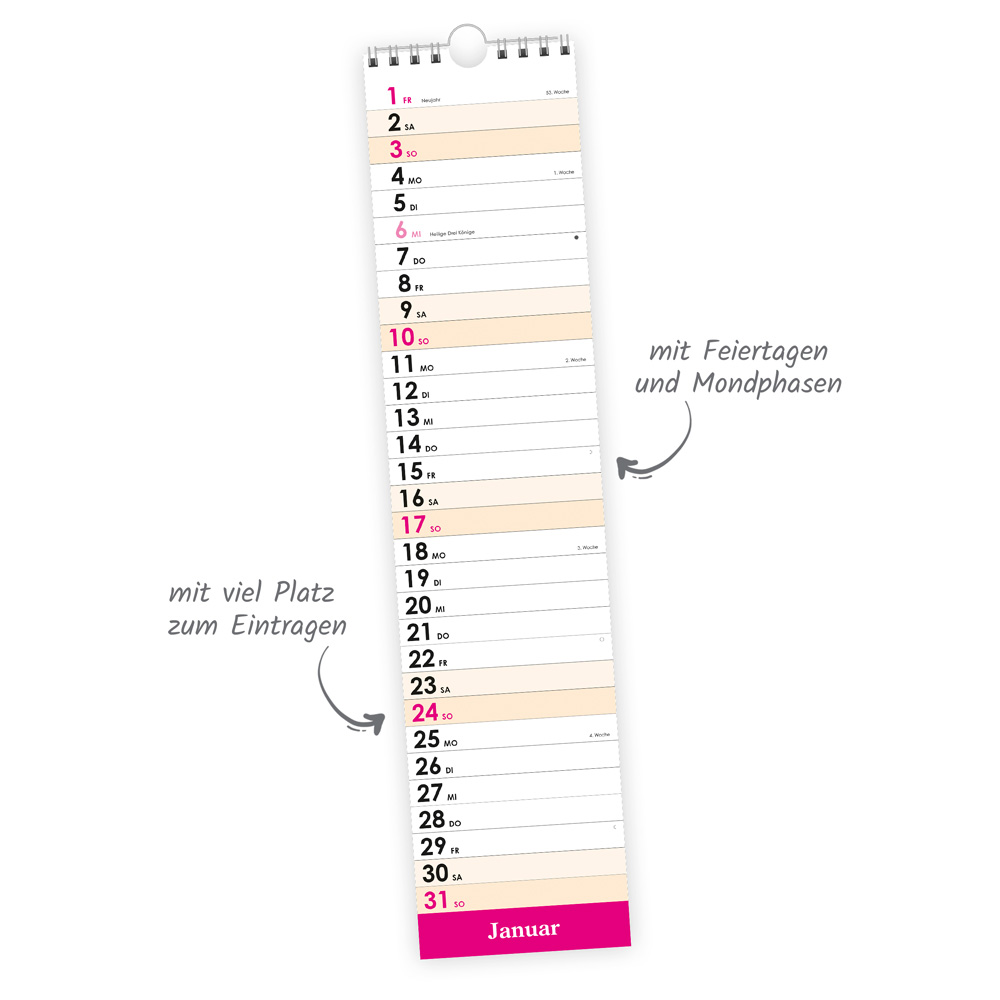 Weitere Ansicht: TRÖTSCH - Streifenkalender Maxi Violett 2027