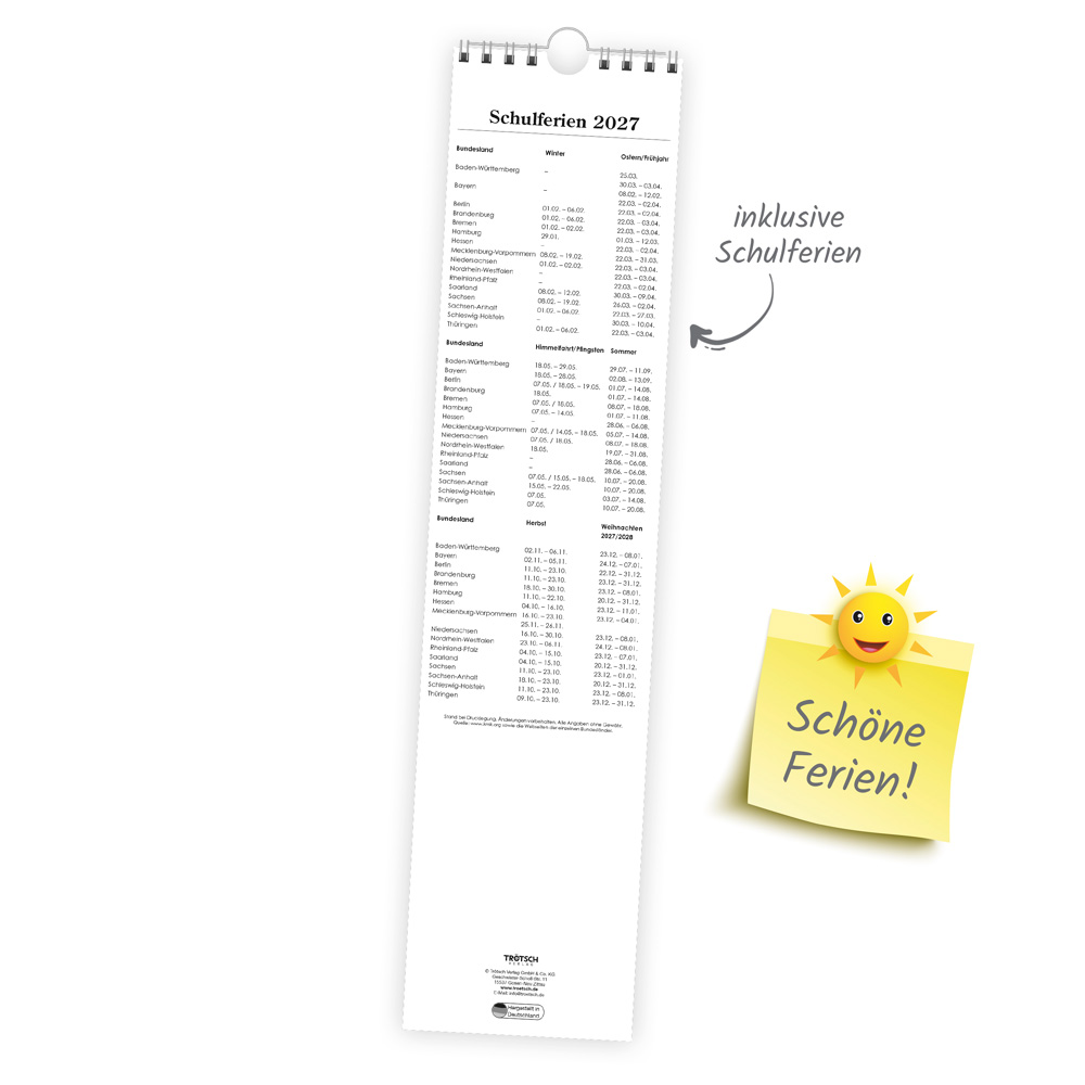 Weitere Ansicht: TRÖTSCH - Streifenkalender Maxi Rot 2027