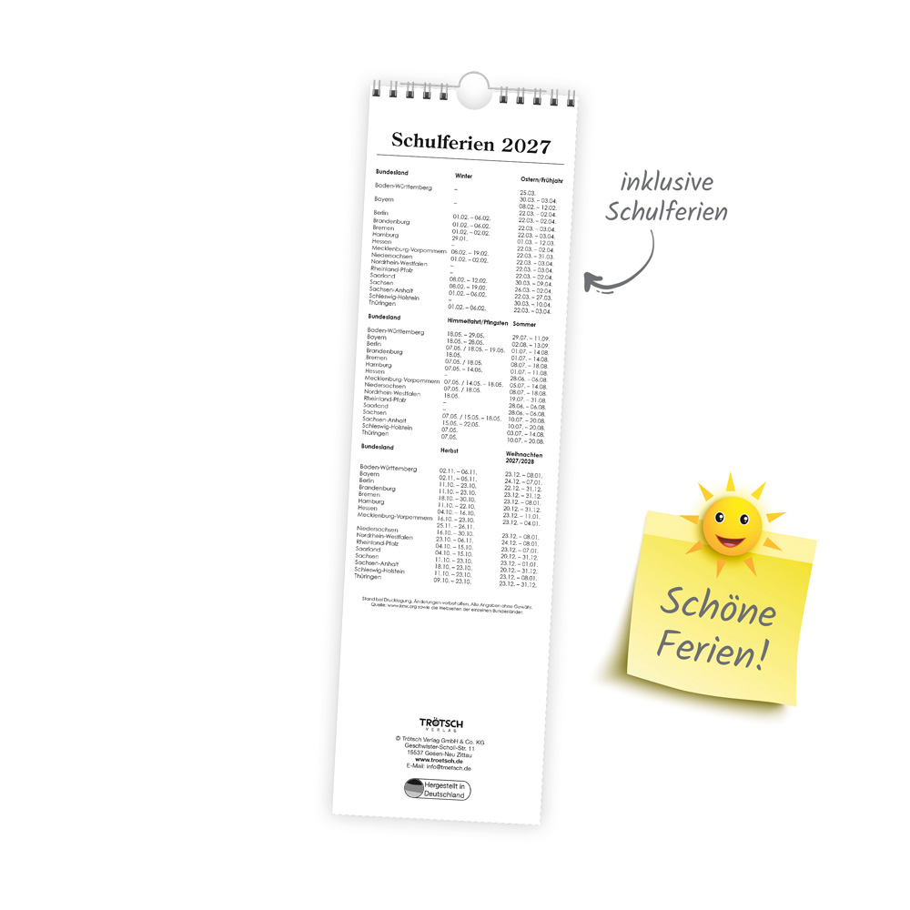 Weitere Ansicht: TRÖTSCH - Streifenkalender Mini Violett 2027