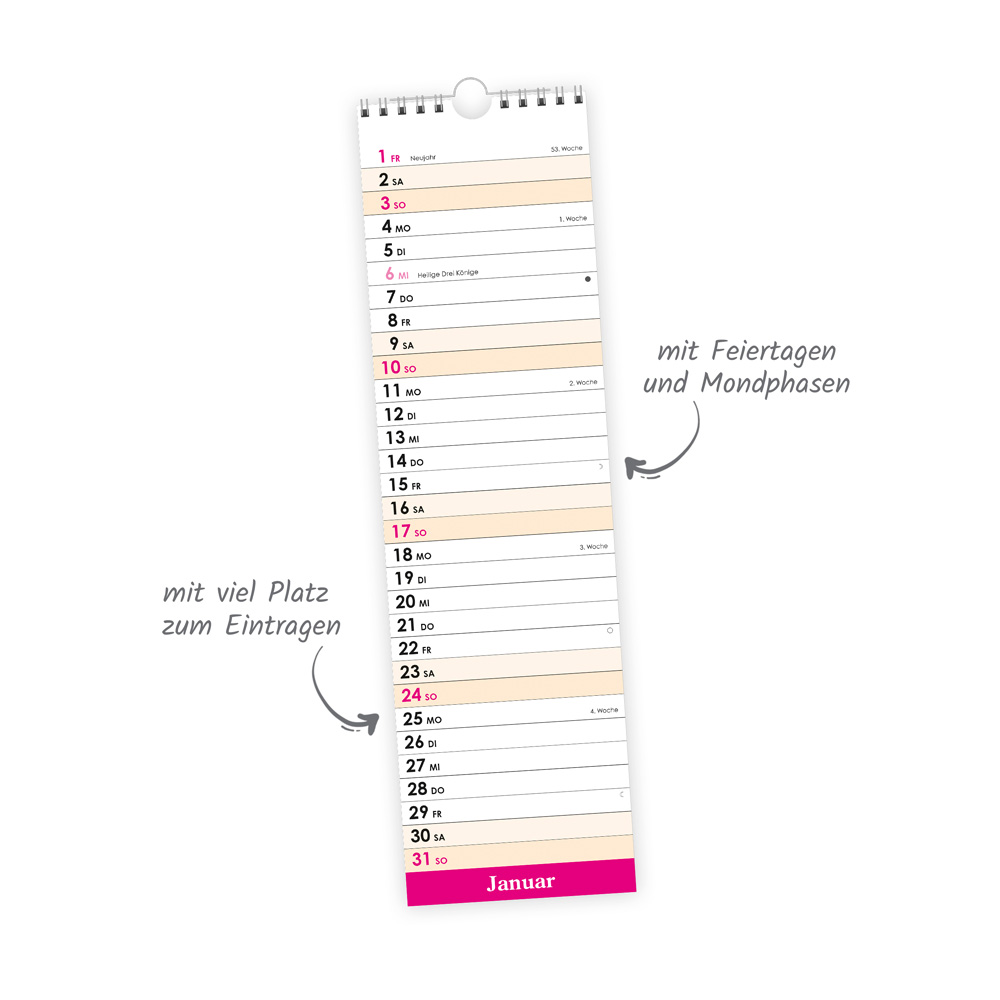 Weitere Ansicht: TRÖTSCH - Streifenkalender Mini Violett 2027