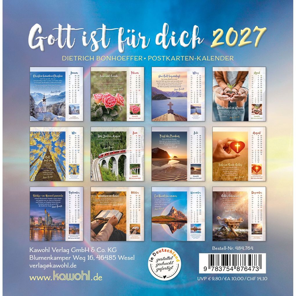 Weitere Ansicht: Gott ist für dich 2027 | Dietrich Bonhoeffer