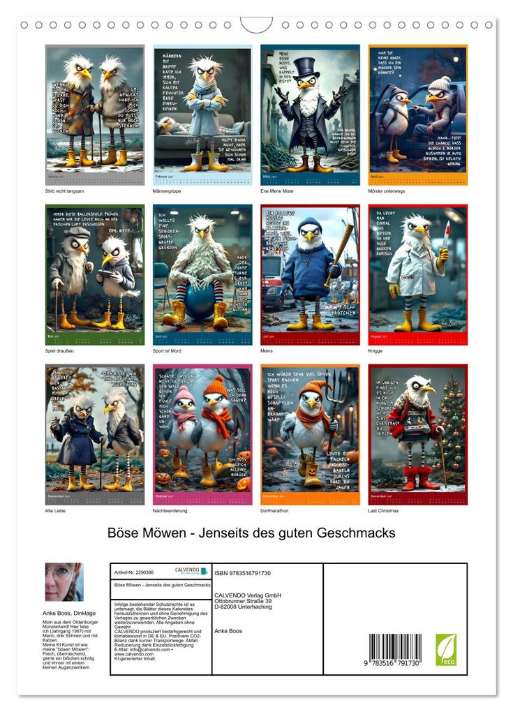 Weitere Ansicht: Böse Möwen - Jenseits des guten Geschmacks (Wandkalender 2027 DIN A3 hoch), CALVENDO Monatskalender | Dinklage Boos, Calvendo