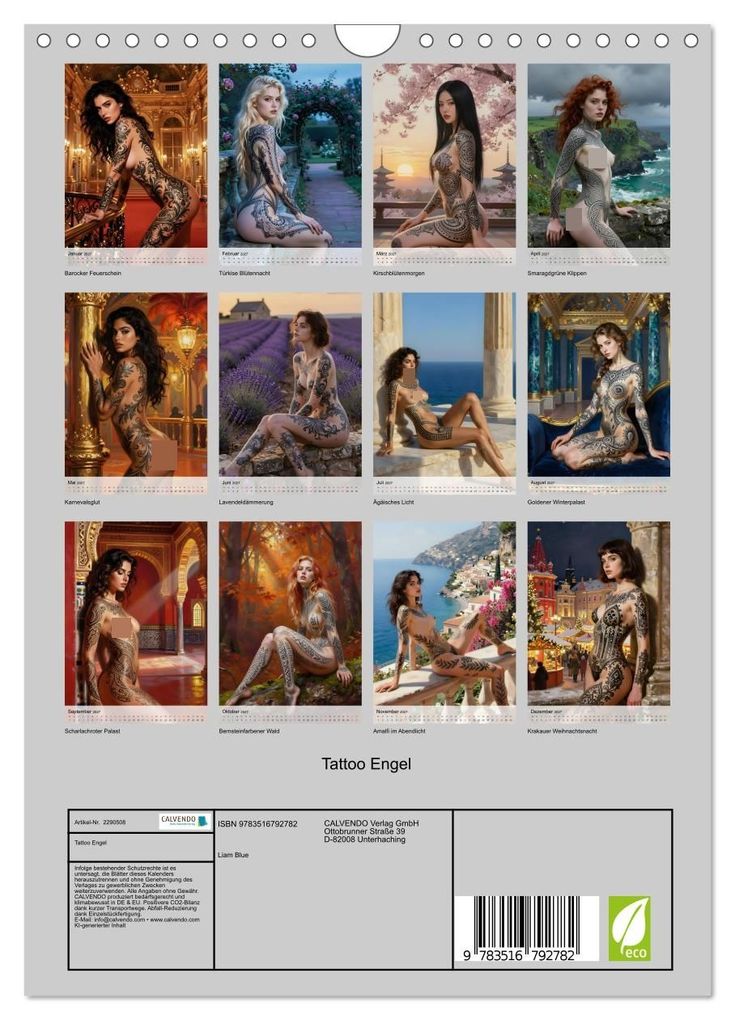 Weitere Ansicht: Tattoo Engel (Wandkalender 2027 DIN A4 hoch), CALVENDO Monatskalender | Liam Blue, Calvendo