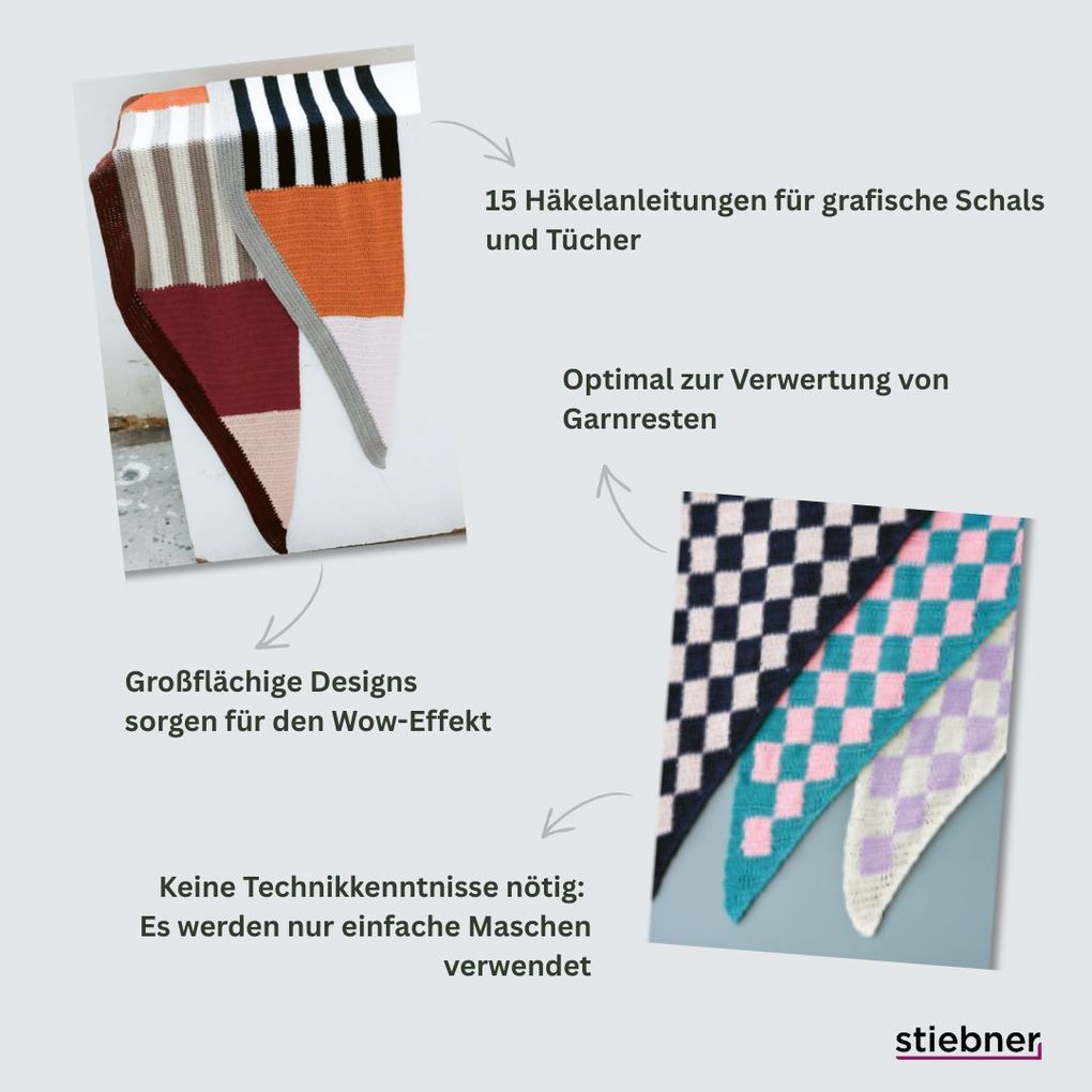 Weitere Ansicht: Tücher und Schals häkeln in grafischen Designs | Sascha Blase-van Wagtendonk
