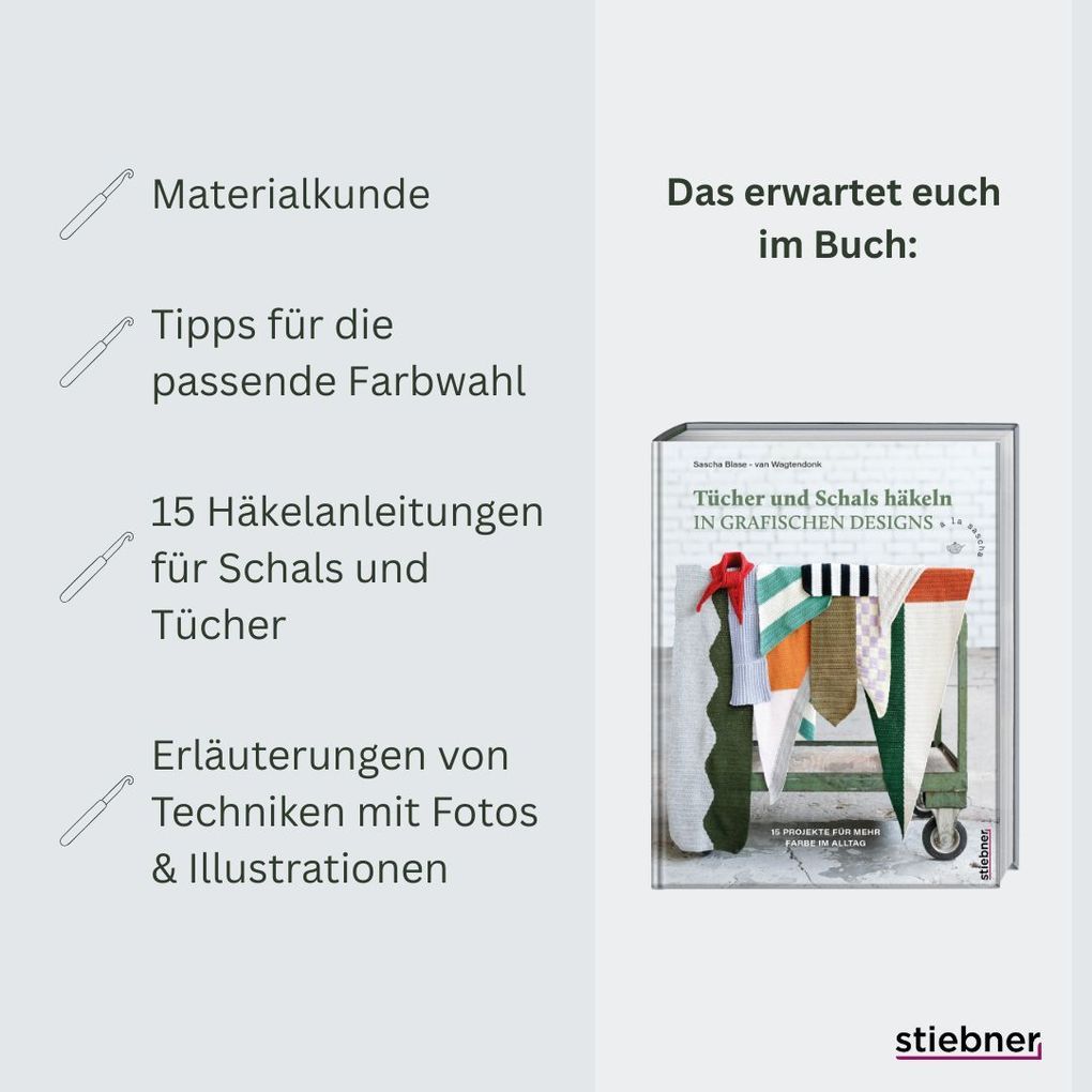 Weitere Ansicht: Tücher und Schals häkeln in grafischen Designs | Sascha Blase-van Wagtendonk