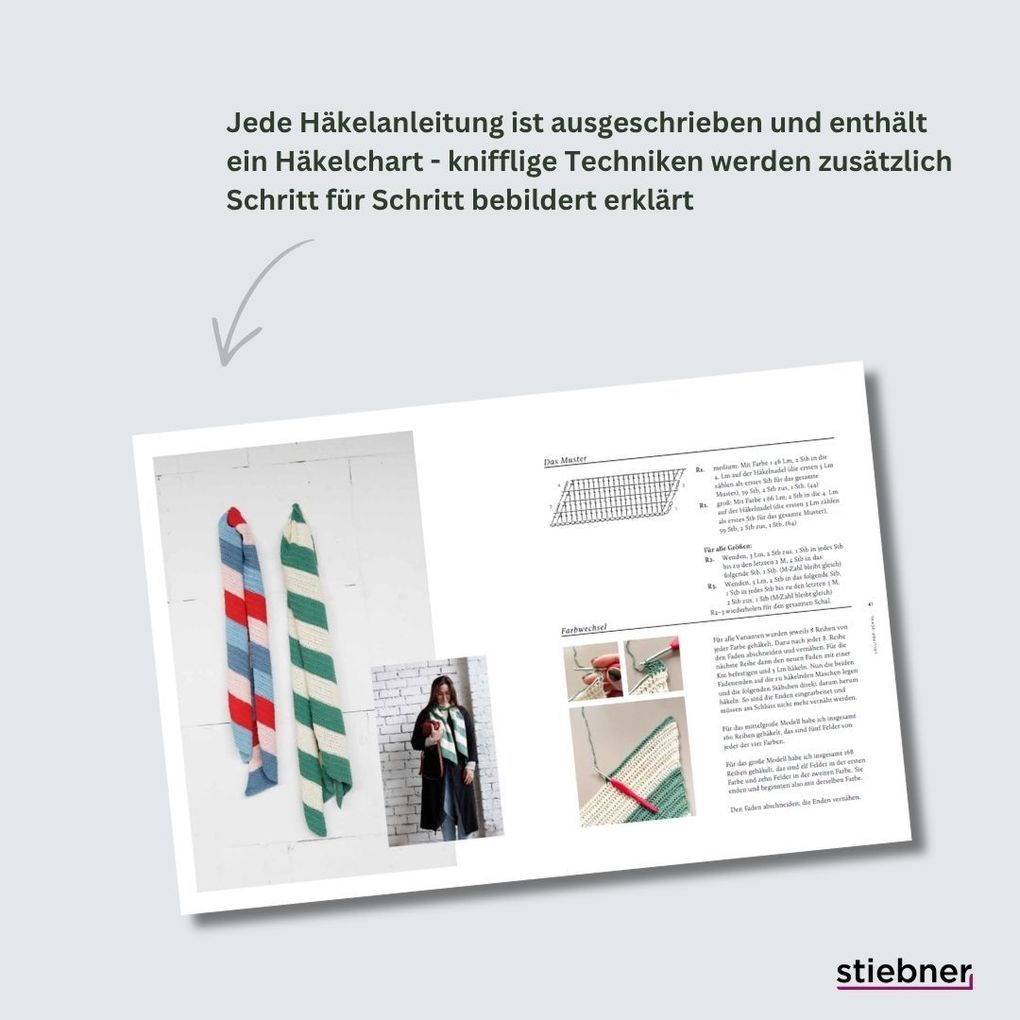 Weitere Ansicht: Tücher und Schals häkeln in grafischen Designs | Sascha Blase-van Wagtendonk