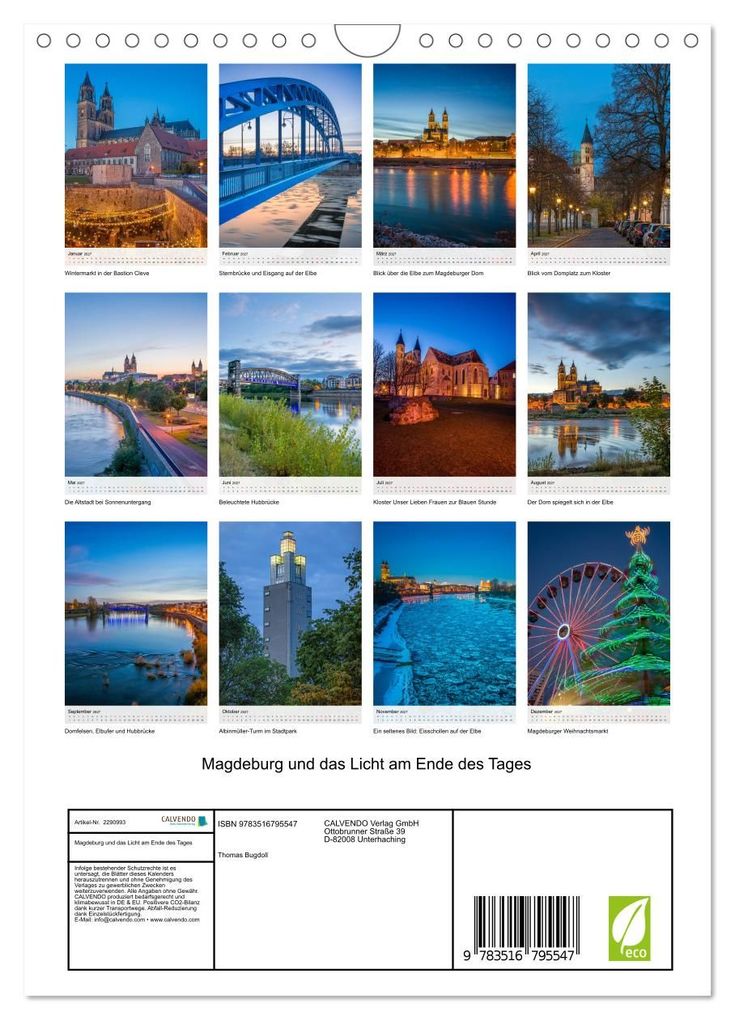 Weitere Ansicht: Magdeburg und das Licht am Ende des Tages (Wandkalender 2027 DIN A4 hoch), CALVENDO Monatskalender | Thomas Bugdoll, Calvendo