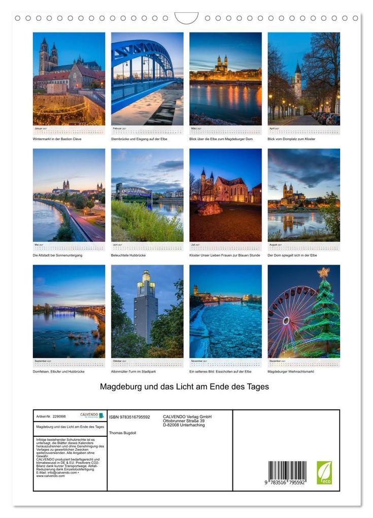Weitere Ansicht: Magdeburg und das Licht am Ende des Tages (Wandkalender 2027 DIN A3 hoch), CALVENDO Monatskalender | Thomas Bugdoll, Calvendo
