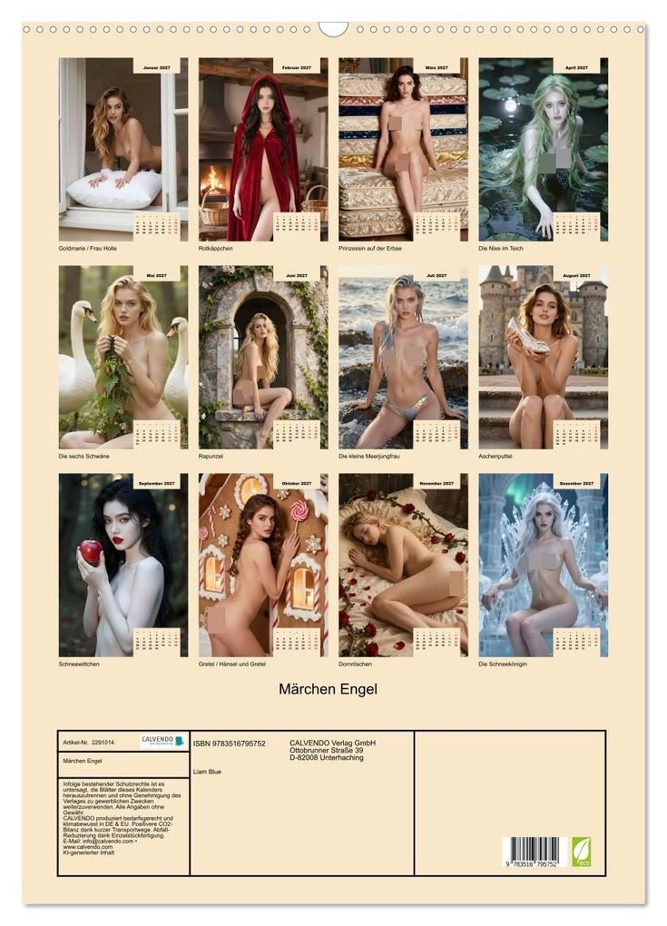 Weitere Ansicht: Märchen Engel (Wandkalender 2027 DIN A2 hoch), CALVENDO Monatskalender | Liam Blue, Calvendo