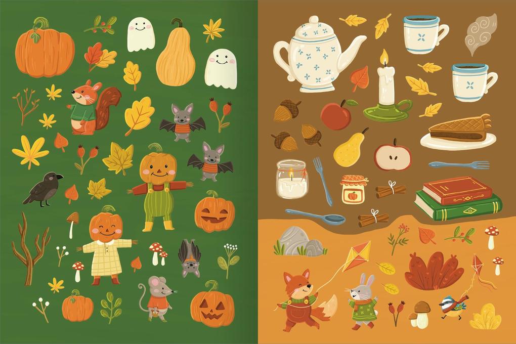 Weitere Ansicht: Erstes Stickern - Im Herbst