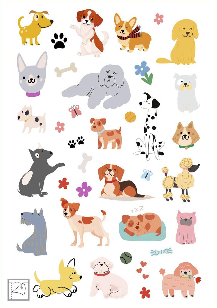 Weitere Ansicht: Glanz-Sticker - Hunde
