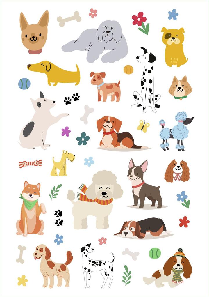 Weitere Ansicht: Glanz-Sticker - Hunde