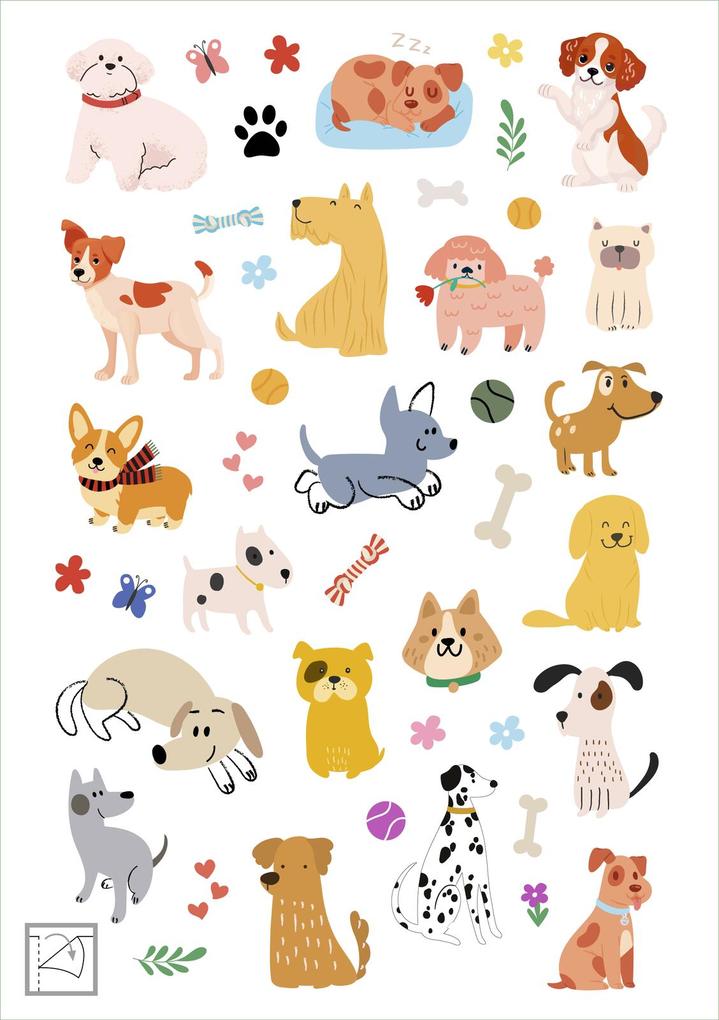 Weitere Ansicht: Glanz-Sticker - Hunde