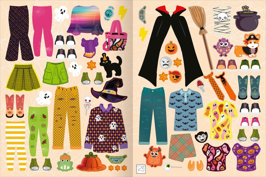 Weitere Ansicht: Sticker-Anziehpuppen - Gruselparty