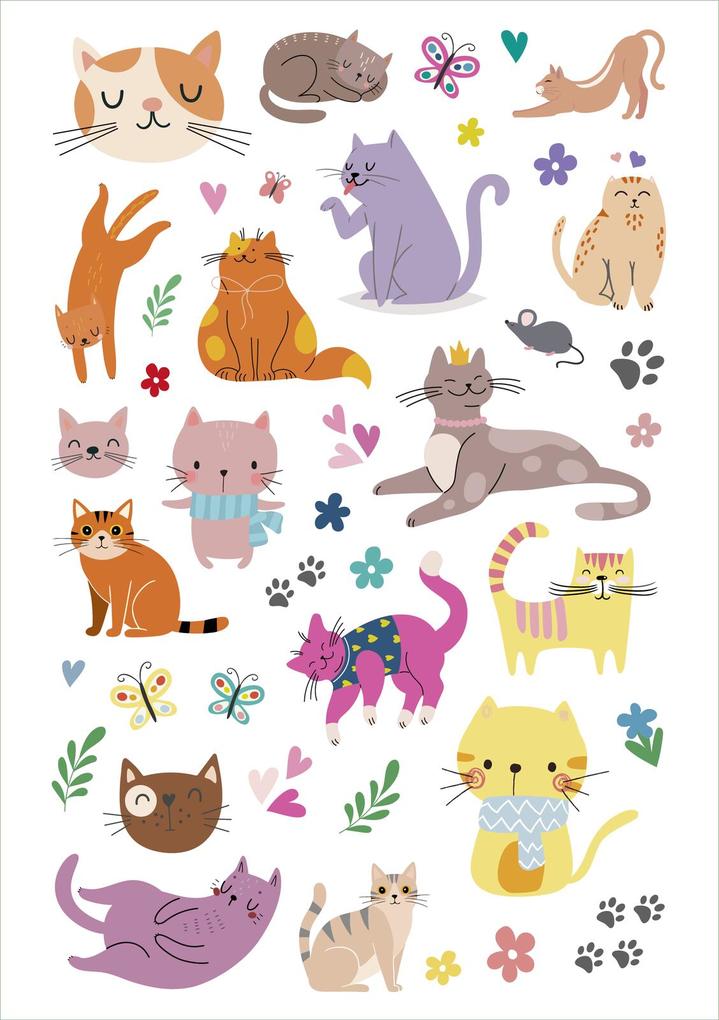Weitere Ansicht: Glanz-Sticker - Katzen