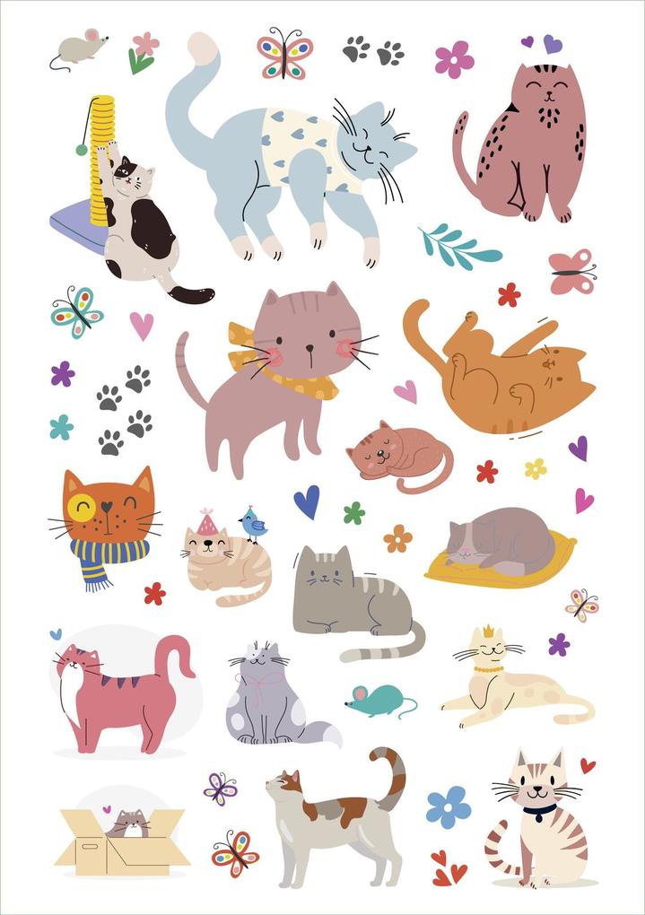 Weitere Ansicht: Glanz-Sticker - Katzen
