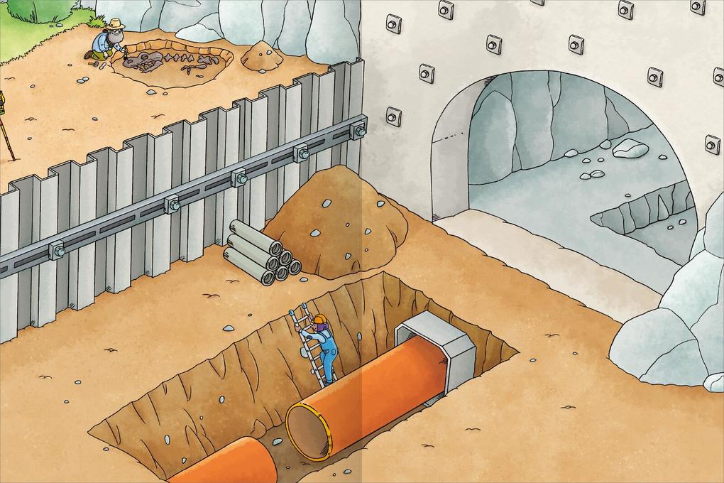 Weitere Ansicht: Das Metallic-Stickerbuch - Baustelle