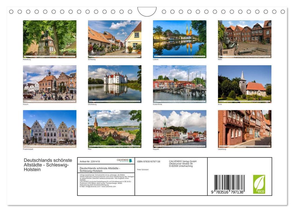 Weitere Ansicht: Deutschlands schönste Altstädte - Schleswig-Holstein (Wandkalender 2027 DIN A4 quer), CALVENDO Monatskalender | Peter Schickert, Calvendo