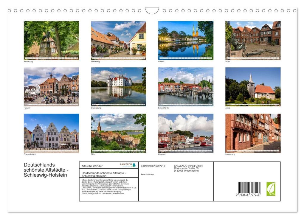 Weitere Ansicht: Deutschlands schönste Altstädte - Schleswig-Holstein (Wandkalender 2027 DIN A3 quer), CALVENDO Monatskalender | Peter Schickert, Calvendo